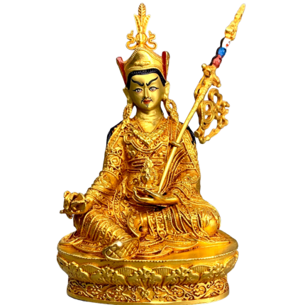 Padmasambhava Guru Rinpoche Copper Statue Gold Plated